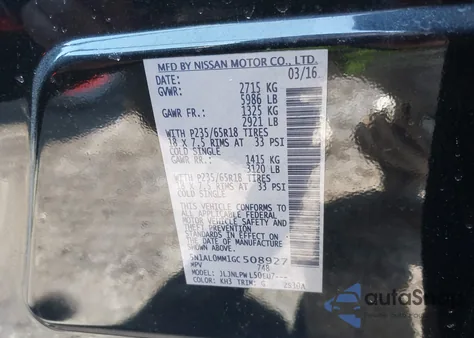 2016 Infiniti Qx60 z USA, uszkodzony, nr VIN 5N1AL0MM1GC508927